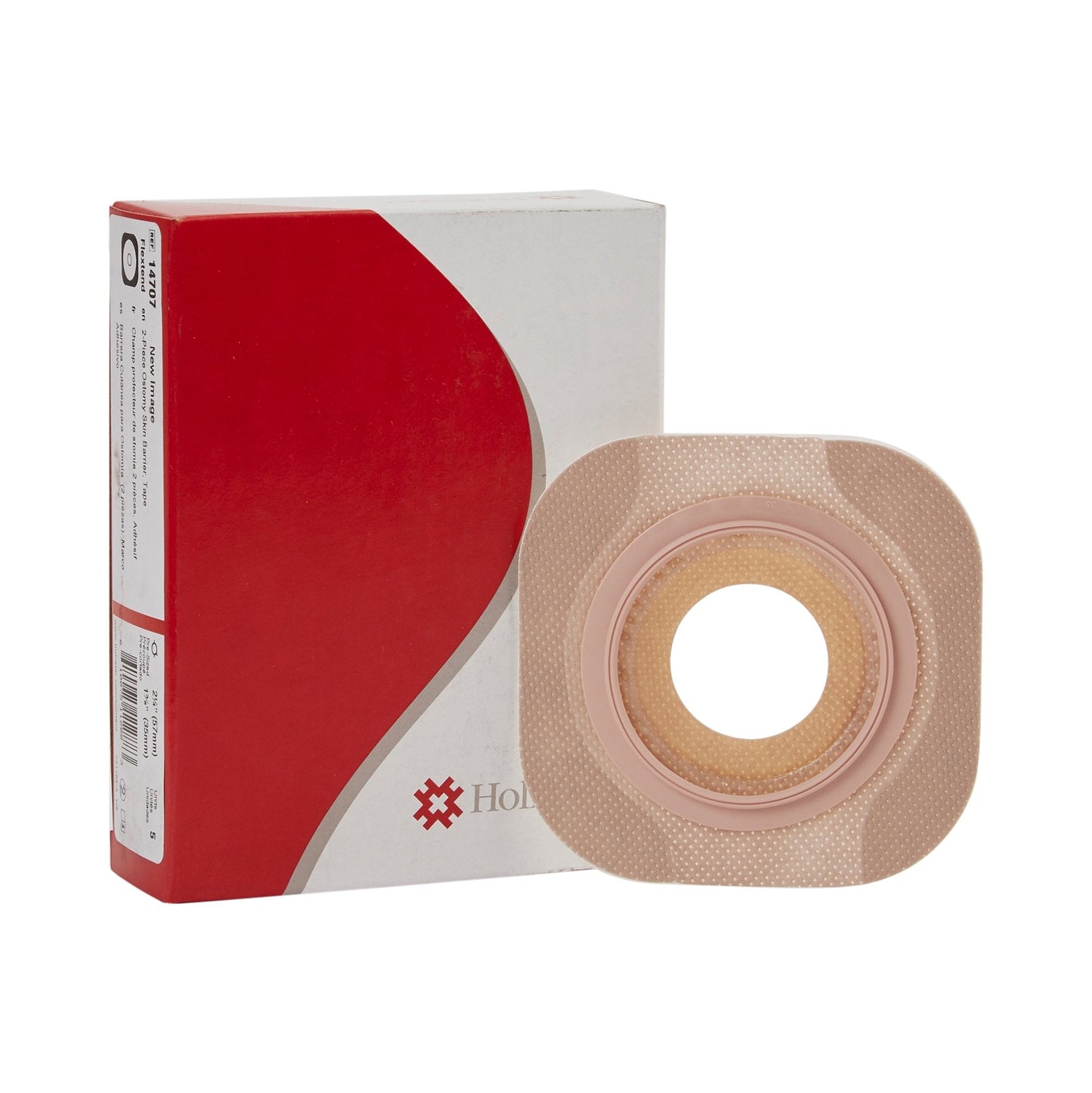 Ostomy Barrier New Image™ Flextend™ Precut, Extended Wear Adhesive Tape 57 mm Flange Red Code System Hydrocolloid 1-3/8 Inch Opening