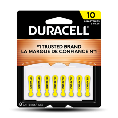 Duracell Size 10 Zinc-Air Disposable Hearing Aid Batteries, 8 ct.