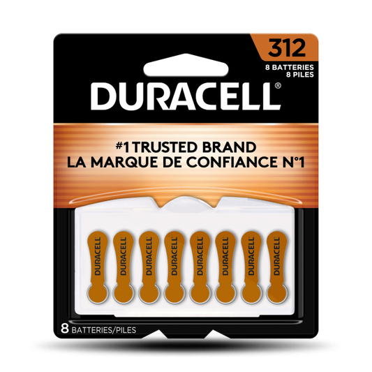 Duracell Size 312 Zinc-Air Disposable Hearing Aid Batteries, 8 ct.