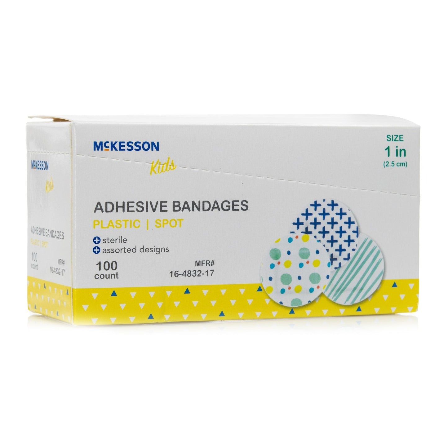 McKesson Kids™ Round Kid Design (Assorted Prints) Adhesive Spot Bandage, 1", 100 ct