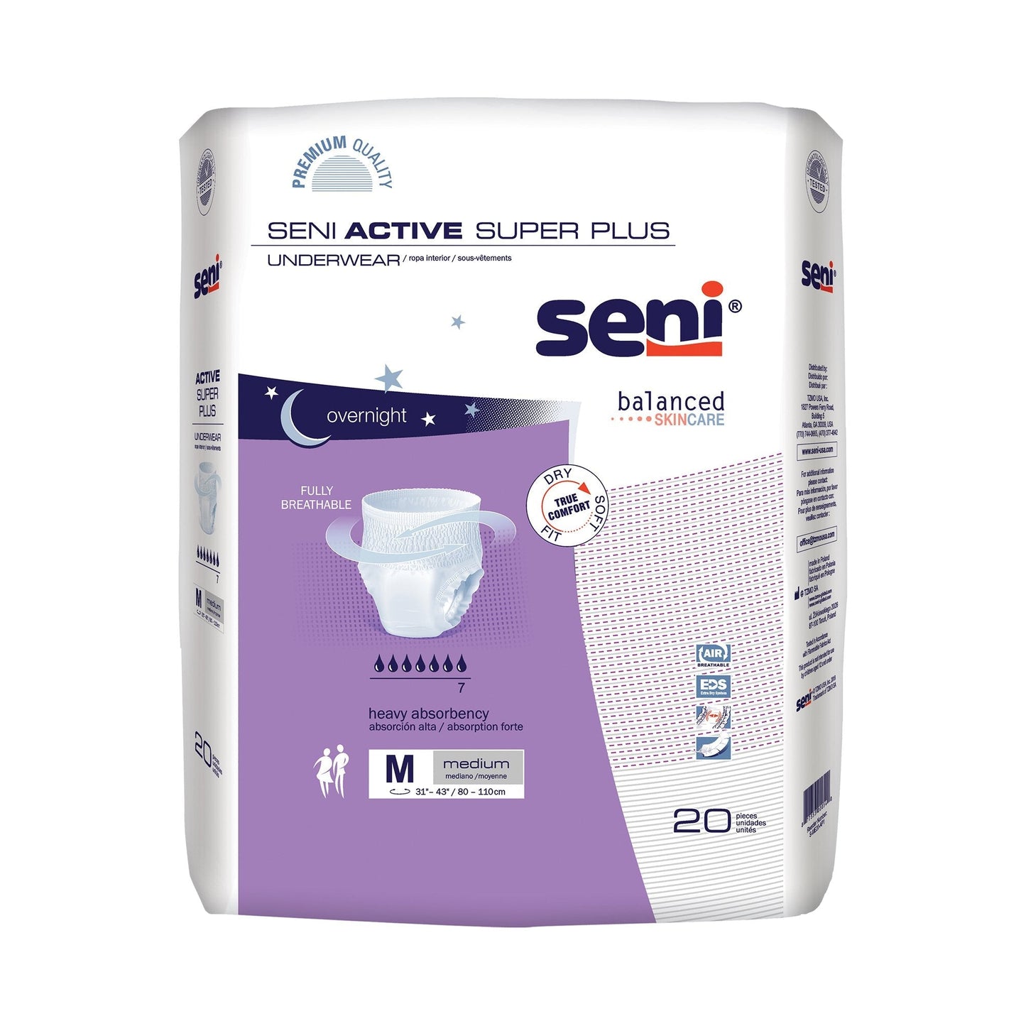 Seni® Active Super Plus Heavy Absorbent Underwear, Medium