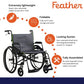 Feather Lightweight Wheelchair, Swing-Away Footrest, 350 lbs. Capacity