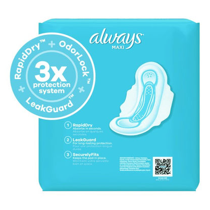 Always Maxi w/ Wings Super Absorbency Pads, Size 2, 18 ct.