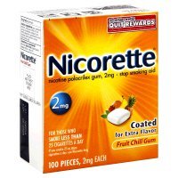 Nicorette Nicotine Gum Stop Smoking Aid, Fruit Chill, 100 ct.