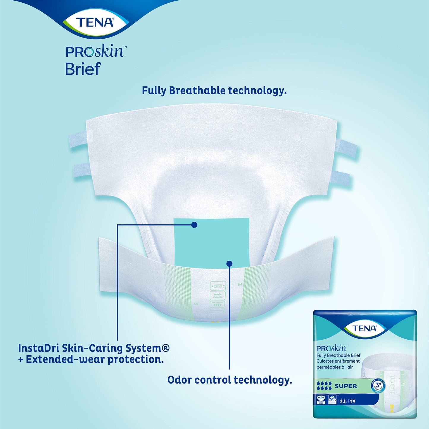 TENA Super Adult Heavy-Absorbent Incontinence Brief, X-large, 60" to 64" Waist / Hip, 15 ct