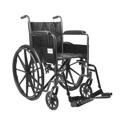 McKesson Wheelchair, 18 Inch Seat Width, Full Length Arms