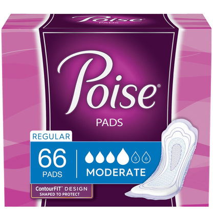 Poise® Moderate Bladder Control Pad, Regular Length, 66 ct