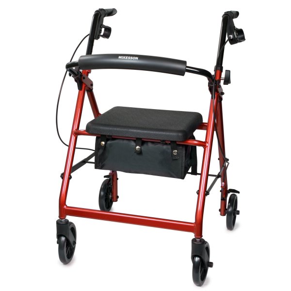 McKesson Folding Lightweight 4-Wheel Rollator, 300 lb. Capacity