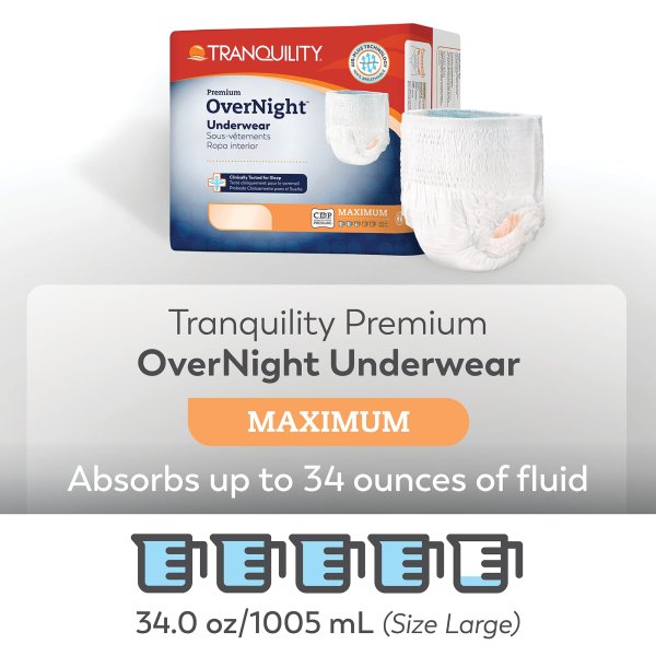 Tranquility Premium OverNight Absorbent Disposable Underwear