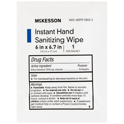McKesson Hand Sanitizing 70% Alcohol Wipes, 100 ct.