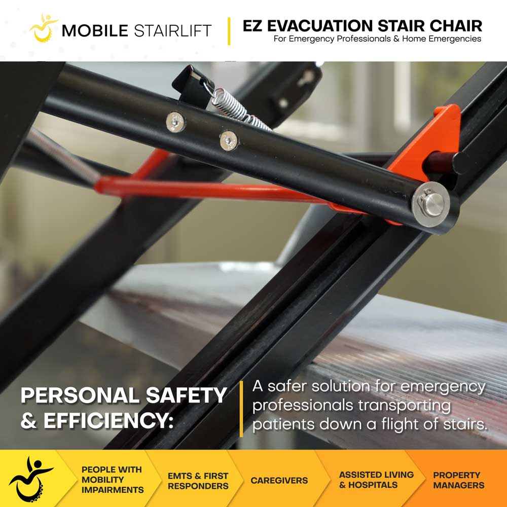 EZ EVAC Heavy-Duty Tracked Evacuation Chair – High-Capacity Stair Chair for Hospitals High-Rise & Emergency Response