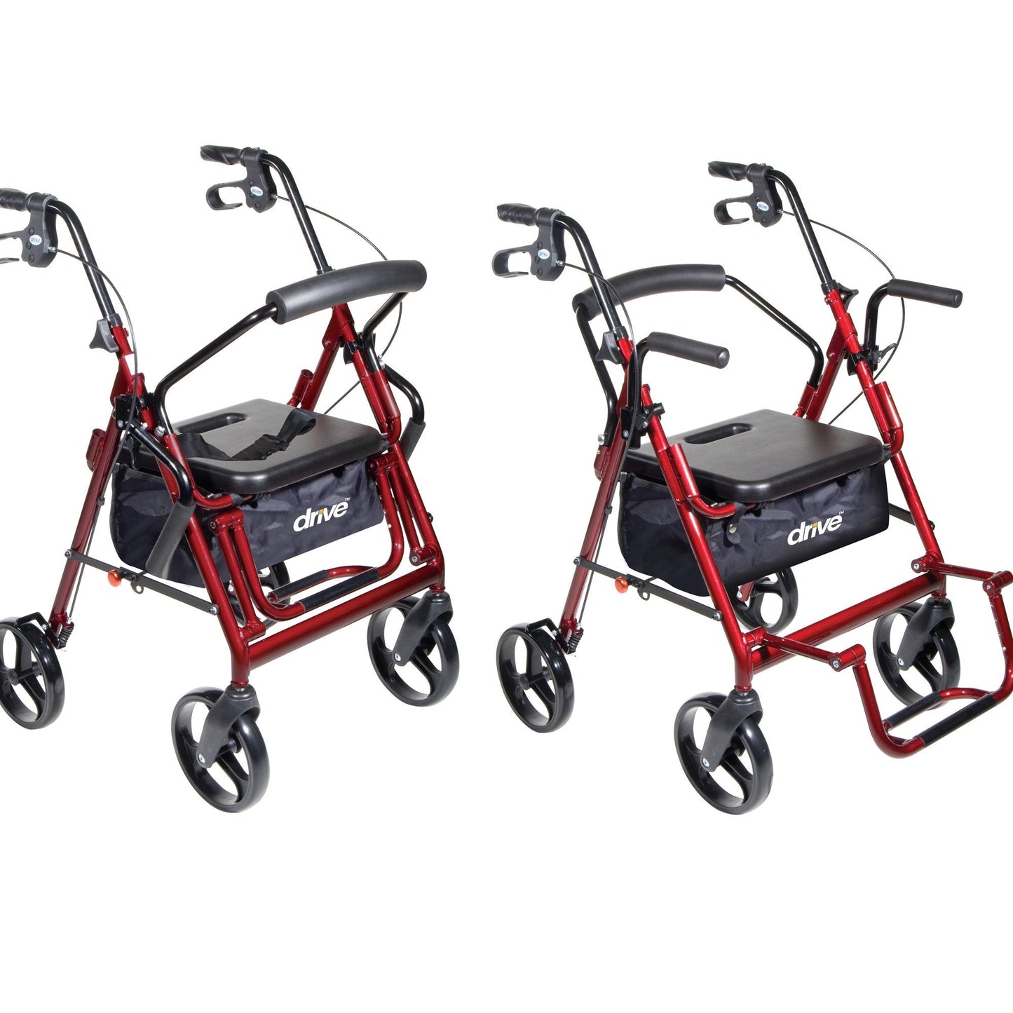 Drive™ Duet 4 Wheel Rollator, Burgundy