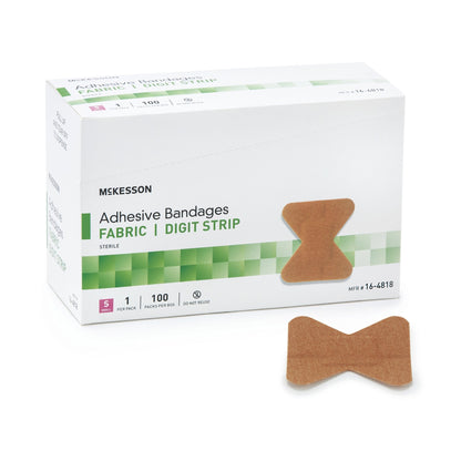 McKesson Fingertip Tan Adhesive Strip, Small, 100 ct.