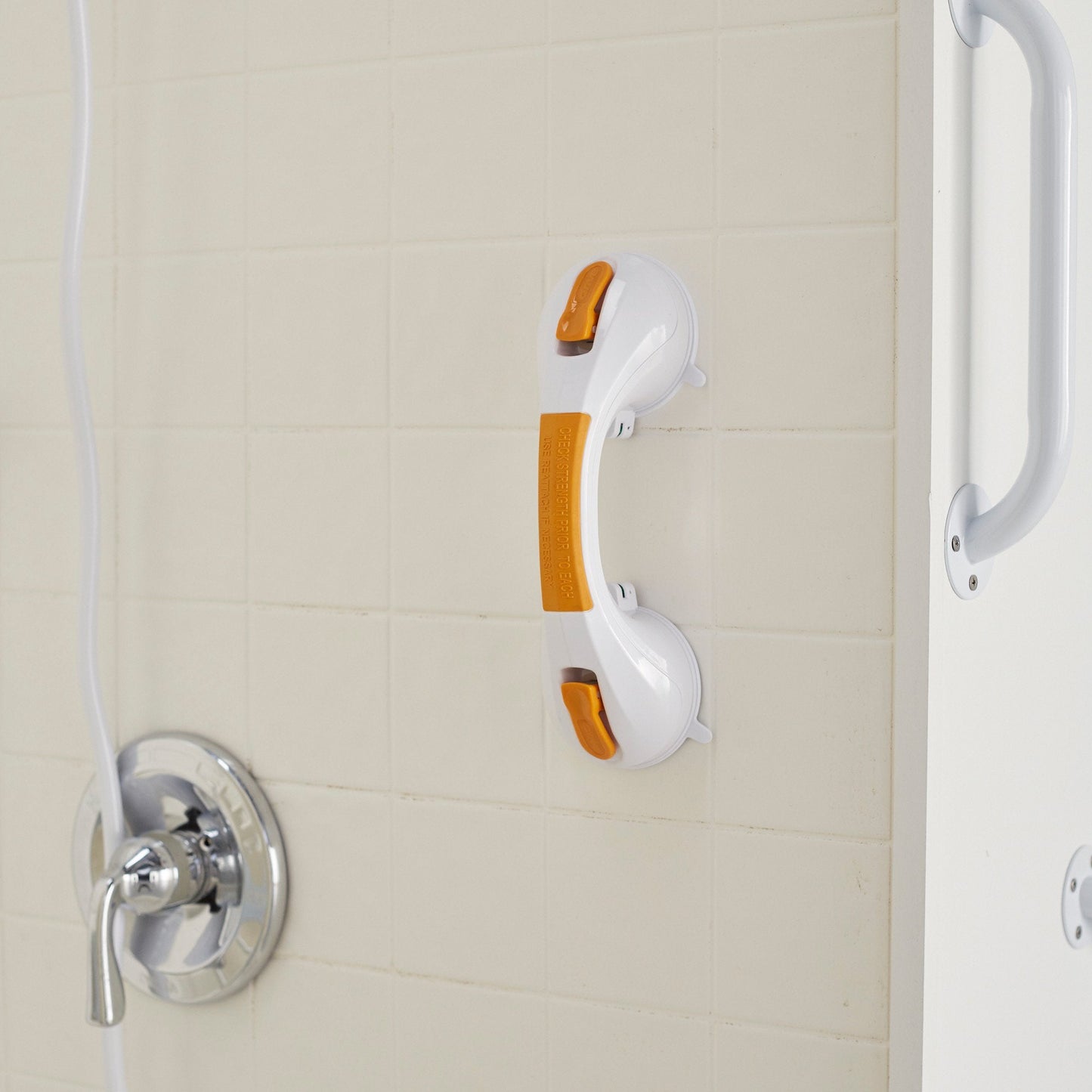 McKesson White / Yellow Plastic Suction-Cup Grab Bar