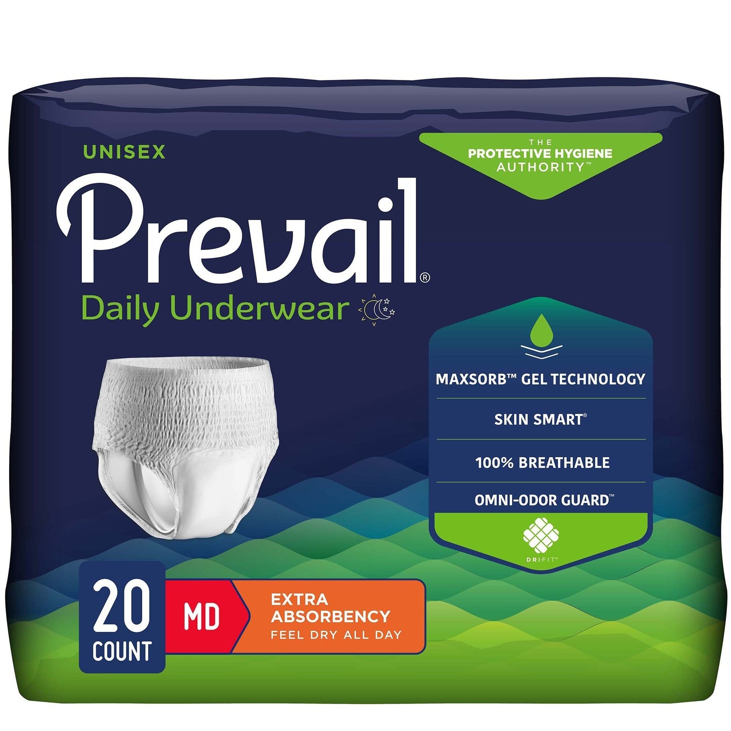 Prevail® Daily Underwear Extra Absorbent Underwear, Medium, 20 ct