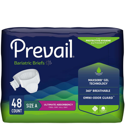 Prevail® Bariatric Ultimate Incontinence Brief, Size A, 48 ct.