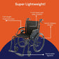 Feather Lightweight Wheelchair, 18-Inch Seat, Swing Away Footrest