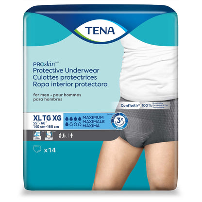 Male Adult Absorbent Underwear TENA® ProSkin™ Protective Pull On with Tear Away Seams X-Large Disposable Moderate Absorbency