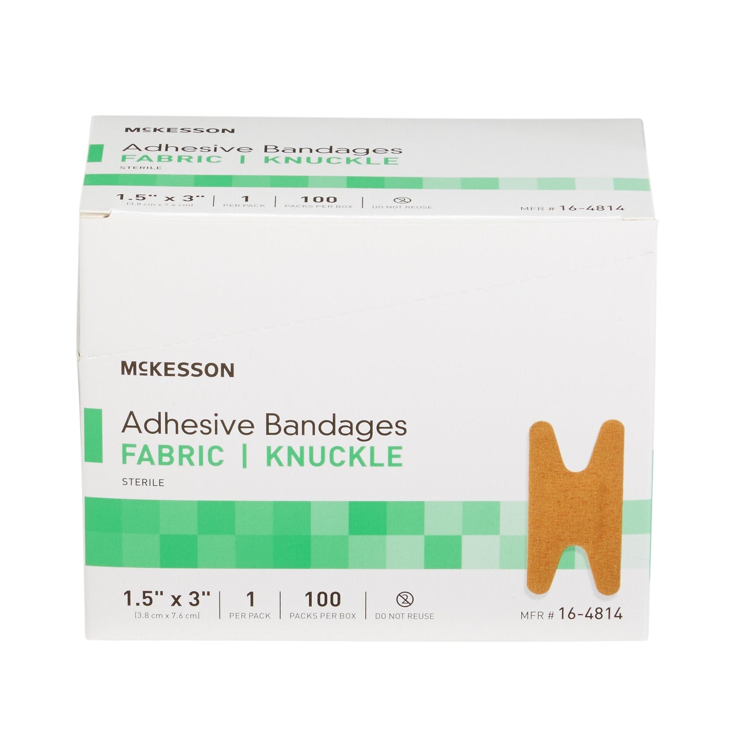 McKesson Knuckle Tan Adhesive Strip, 1-1/2 x 3 Inch, 100 ct