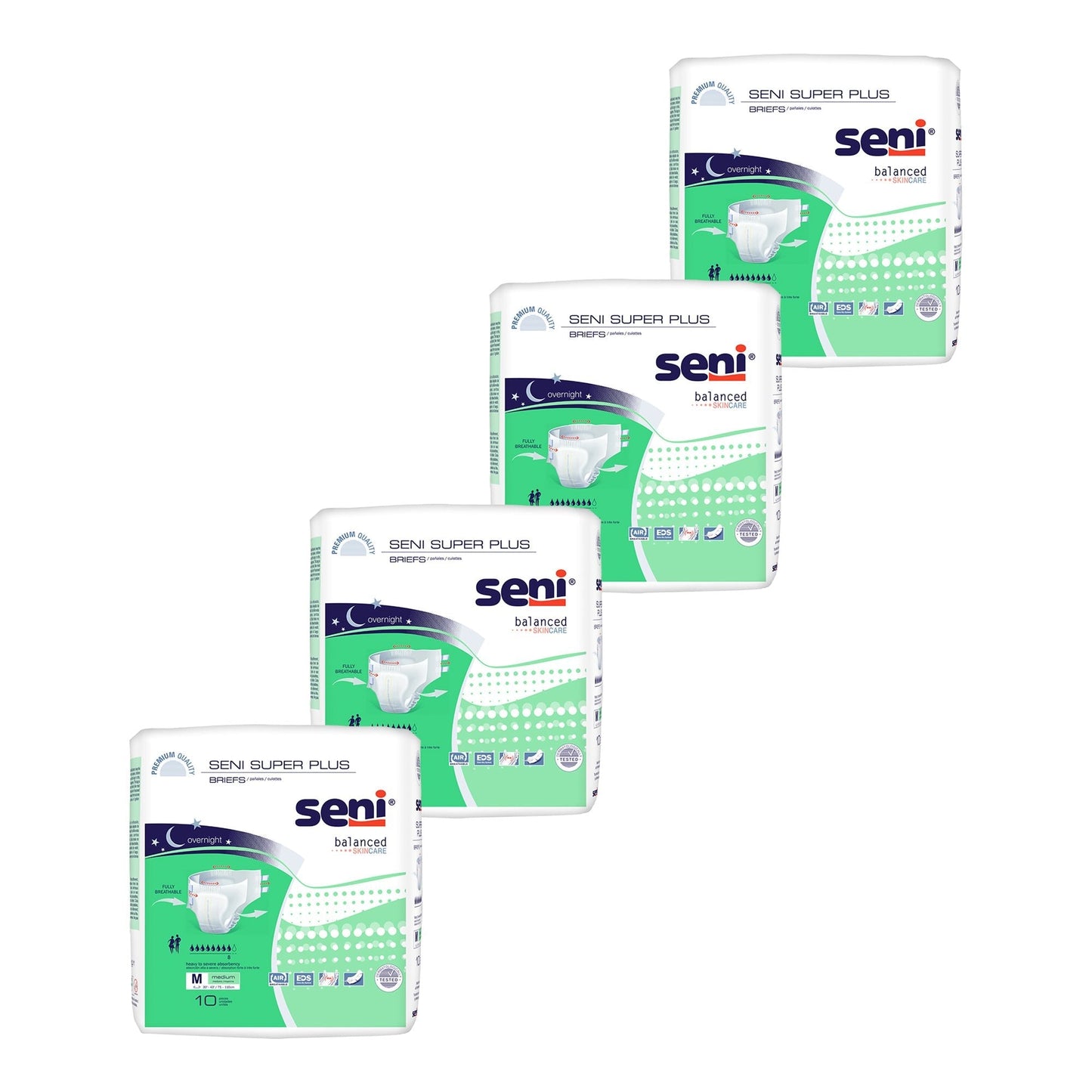 Seni® Super Plus Heavy to Severe Absorbency Incontinence Brief, Medium, 10 ct