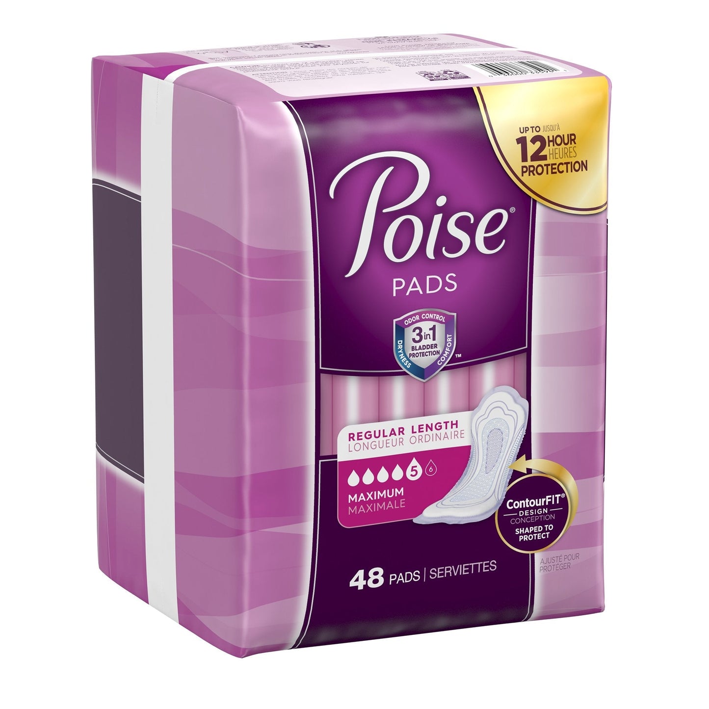 Poise® Maximum Bladder Control Pad, 12.9 Inch Length, 48 ct