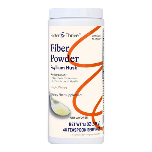 Foster & Thrive Fiber Psyllium Husk Powder, Unflavored, 13 oz.