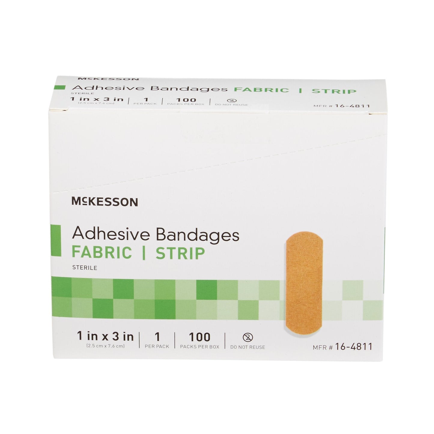 Adhesive Strip McKesson 1 X 3 Inch Fabric Rectangle Tan Sterile