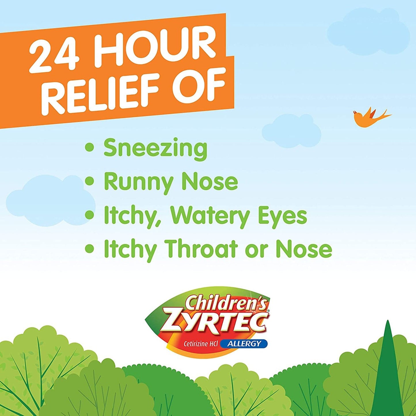 Children's Zyrtec Cetirizine Allergy Relief, Bubble Gum, 4 oz.