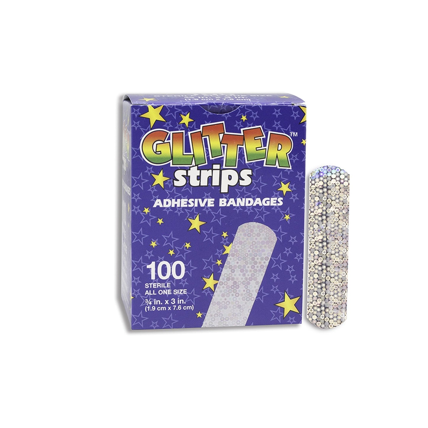 Glitter™ Stat Strip® Kid Design (Glitter Stars and Stripes) Adhesive Strip, 3/4 x 3 "