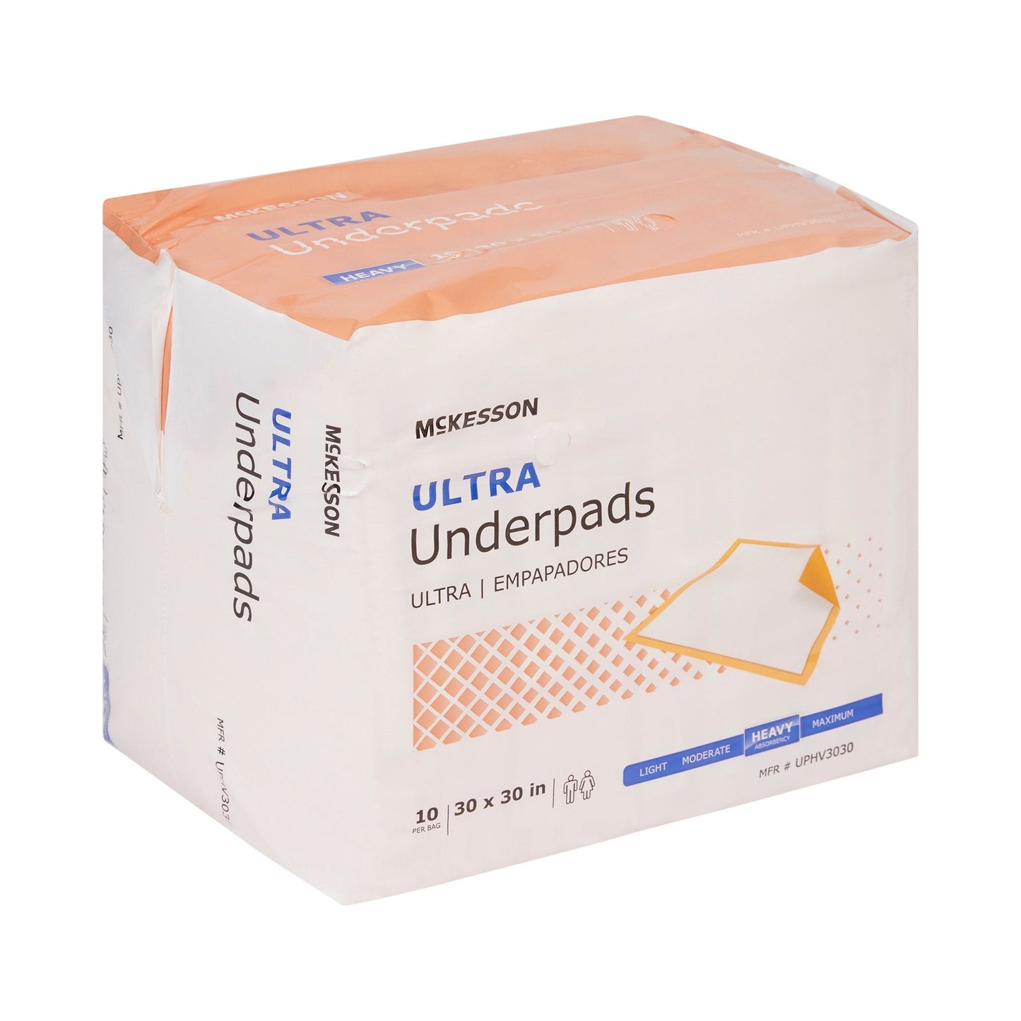 McKesson Ultra Heavy Absorbency Underpad, 30 x 30 Inch, 10 ct