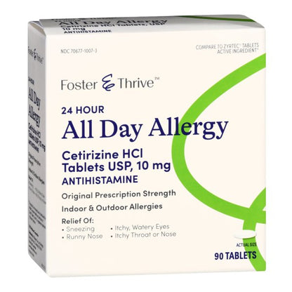 Foster & Thrive Cetirizine 24 Hour Allergy Relief Tablets