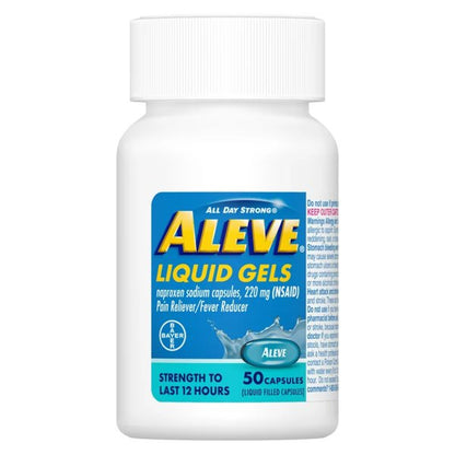 Aleve Liquid Gel Capsules for Pain Relief and Fever Reducer