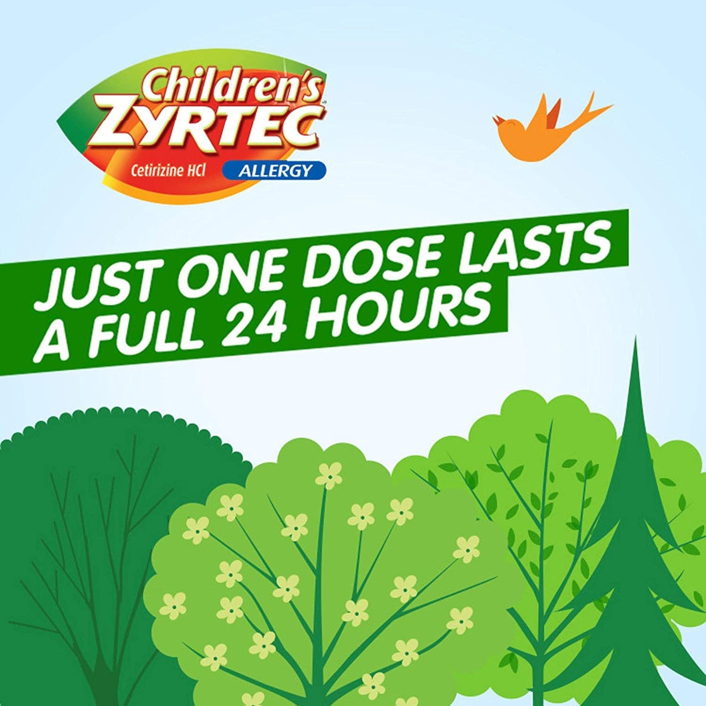 Children's Zyrtec Cetirizine Allergy Relief, Bubble Gum, 4 oz.