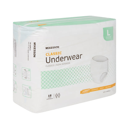 McKesson Classic Light Absorbent Underwear, Large, 18 ct