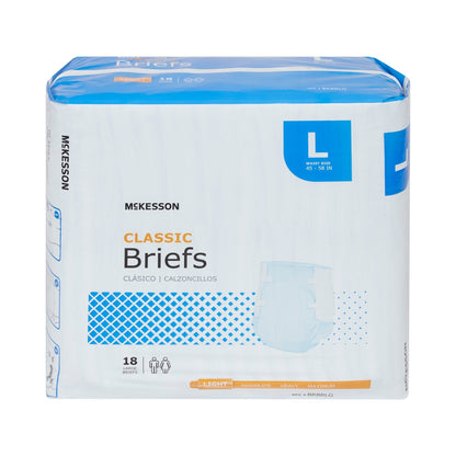 McKesson Classic Light Absorbency Incontinence Brief, Large, 72 ct