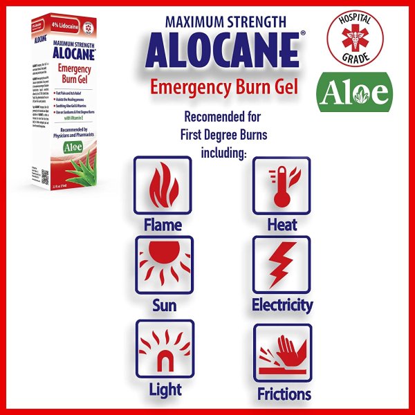 Alocane Emergency Burn Gel, Maximum Strength, 2.5 oz.