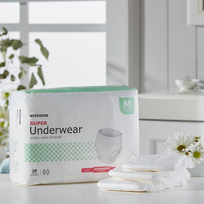 McKesson Super Moderate Absorbent Underwear, Medium, 20 ct