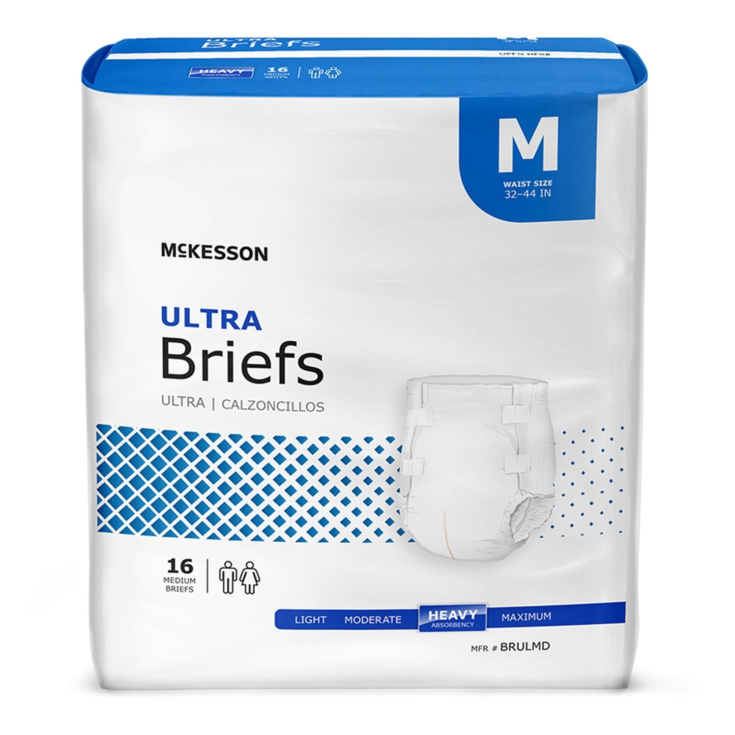 McKesson Ultra Heavy Absorbency Incontinence Brief, Medium, 16 ct