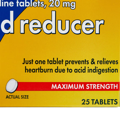 Sunmark Famotidine Acid Reducer Tablets, 25 ct.