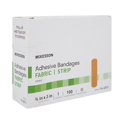 McKesson Tan Adhesive Strip, 3/4 x 3 Inch, 2400 ct