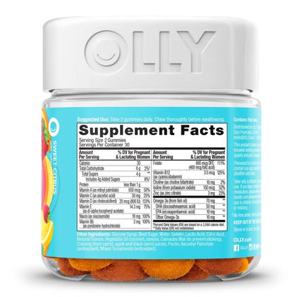 Olly Prenatal Multi Vitamins Sweet Citrus Gummies, 60 ct.