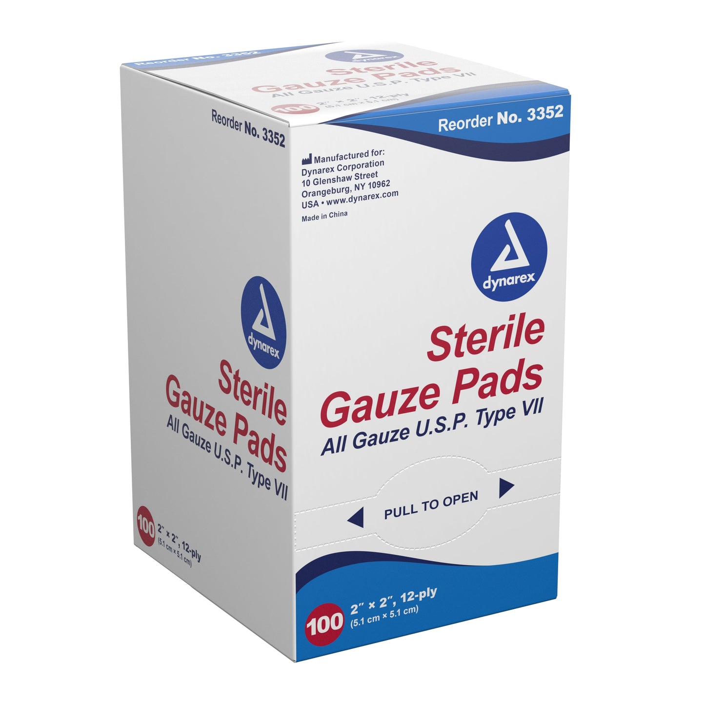 Dynarex® Sterile Gauze Sponge, 2 x 2 Inch, 100 ct.