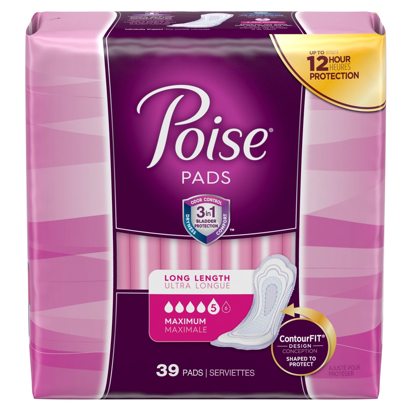 Poise® Maximum Bladder Control Pad, 14.6 Inch Length