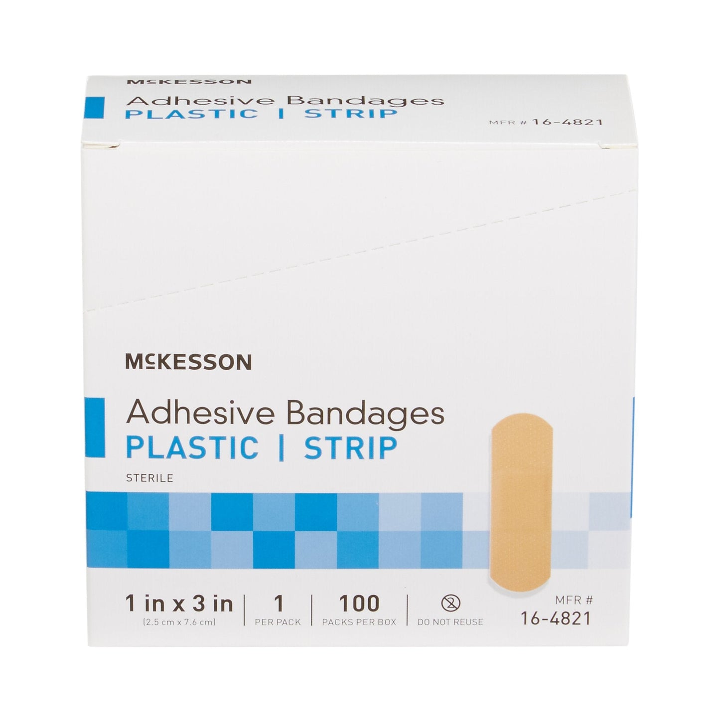 Adhesive Strip McKesson 1 X 3 Inch Plastic Rectangle Tan Sterile