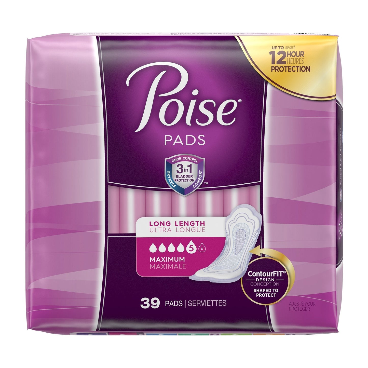 Poise® Maximum Bladder Control Pad, 14.6 Inch Length