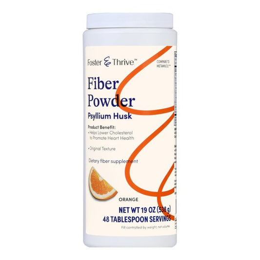 Foster & Thrive Psyllium Husk Fiber Powder, Orange, 19 oz.