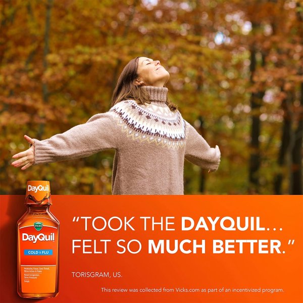 Vicks DayQuil Cold & Flu Liquid, 8 oz.