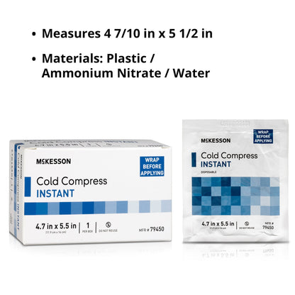 McKesson Instant Cold Pack, 4-7/10 x 5-1/2 Inch, 10 ct