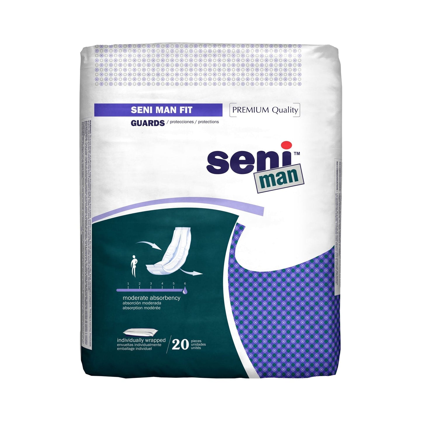 Seni® Man Moderate Absorbency Incontinence Liner, 15.7" Length