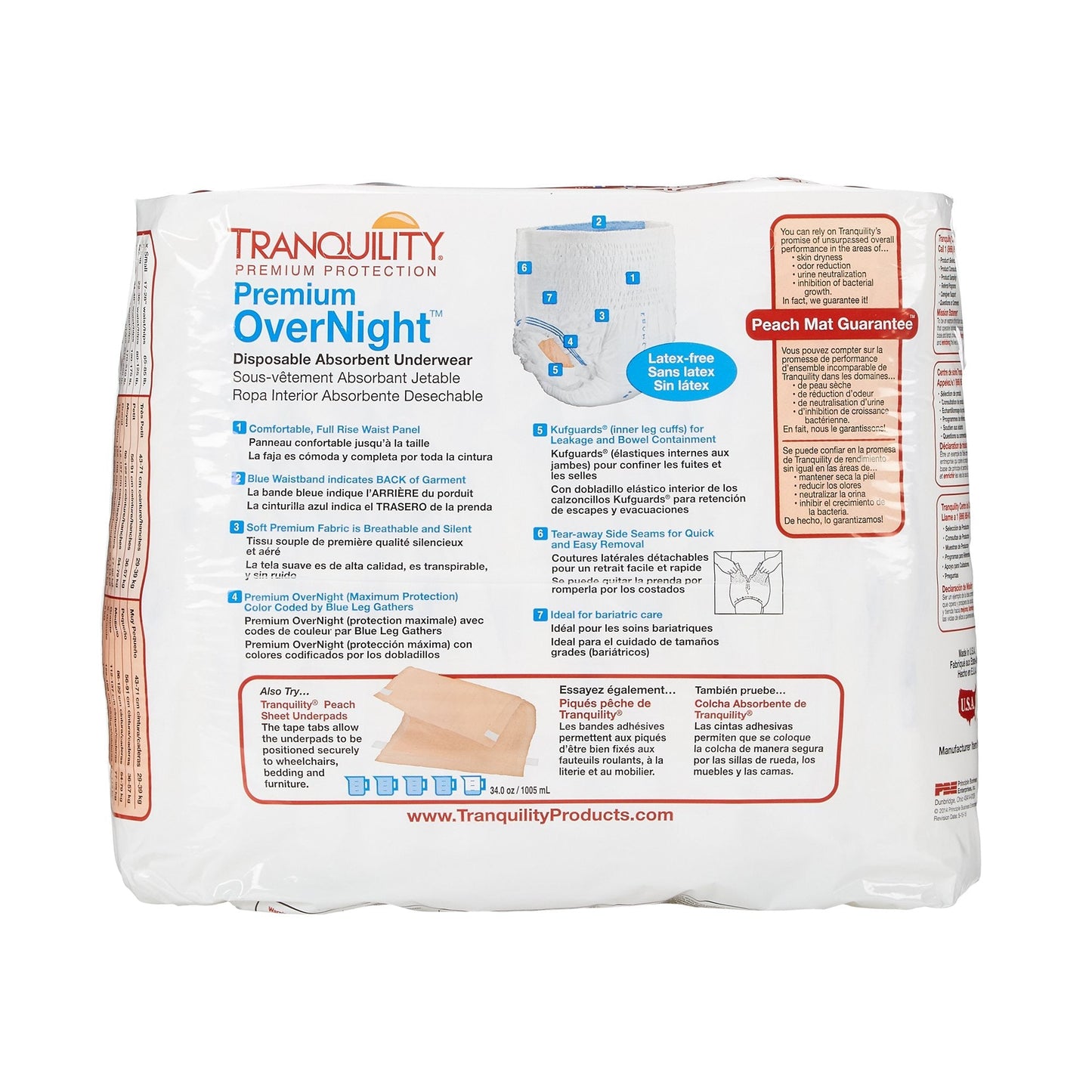 Tranquility® Premium OverNight™ Absorbent Underwear, XX-Large, 12 ct